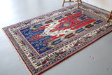 Vintage Kayseri Prayer Rug 4.10ftx7.7ft