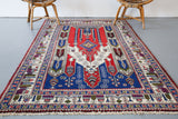 Vintage Kayseri Prayer Rug 4.10ftx7.7ft
