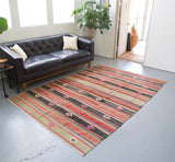 Turkish rug, vintage rug, flat weave, kilim rug, large area rug, square rug, Wild Shaman, Portland, Oregon, rug store, rug shop, local shop, bright colors, area rug, red rug, bold color