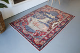 Vintage Anatolian Rug 4.4ftx6ft