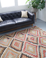 old rug, antique rug, earthy colors, faded colors, Turkish rug, vintage rug, flat weave, kilim rug, large area rug, square rug, Wild Shaman, Portland, Oregon, rug store, rug shop, local shop