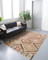 old rug, antique rug, earthy colors, faded colors, Turkish rug, vintage rug, flat weave, kilim rug, large area rug, square rug, Wild Shaman, Portland, Oregon, rug store, rug shop, local shop