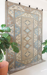 old rug, antique rug, earthy colors, faded colors, Turkish rug, vintage rug, worn out rug, distressed rug, Portland, Oregon, rug store, rug shop, local shop, pile rug, cool colors, light colors