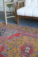 Vintage Turkish Faded Anatolian Rug 4.3ftx8.2ft