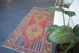 Vintage Turkish Faded Anatolian Rug 4.3ftx8.2ft