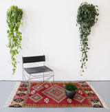 Turkish rug, vintage rug, flat weave, kilim rug, large area rug, square rug, Wild Shaman, Portland, Oregon, rug store, rug shop, local shop, bright colors, area rug, red rug, bold color