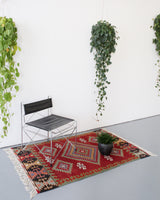 Turkish rug, vintage rug, flat weave, kilim rug, large area rug, square rug, Wild Shaman, Portland, Oregon, rug store, rug shop, local shop, bright colors, area rug, red rug, bold color