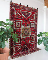 old rug, antique rug, Turkish rug, Portland, Oregon, rug store, rug shop, local shop, bright colors, wild shaman, large rug, area rug, red rug, bold color, burgundy, dark red, soft rug