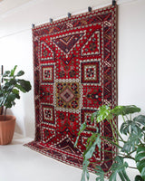 old rug, antique rug, Turkish rug, Portland, Oregon, rug store, rug shop, local shop, bright colors, wild shaman, large rug, area rug, red rug, bold color, burgundy, dark red, soft rug