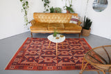 orange, green, bright color, antique, oushak rug, portland rug shop, rug store, wild shaman