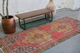 Vintage Turkish Faded Anatolian Rug 3.5ftx8.7ft