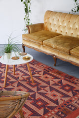 orange, green, bright color, antique, oushak rug, portland rug shop, rug store, wild shaman