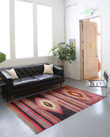 Turkish rug, vintage rug, flat weave, kilim rug, large area rug, square rug, Wild Shaman, Portland, Oregon, rug store, rug shop, local shop, bright colors, area rug, red rug, bold color