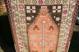Vintage Faded Anatolian Turkish Rug 4x6.6ft