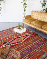 Turkish rug, vintage rug, flat weave, kilim rug, large area rug, square rug, Wild Shaman, Portland, Oregon, rug store, rug shop, local shop, bright colors, area rug, red rug, bold color