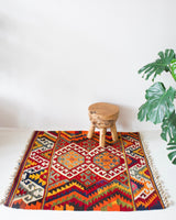 Turkish rug, vintage rug, flat weave, kilim rug, large area rug, square rug, Wild Shaman, Portland, Oregon, rug store, rug shop, local shop,  bright colors, area rug, bold color