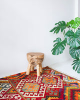 Turkish rug, vintage rug, flat weave, kilim rug, large area rug, square rug, Wild Shaman, Portland, Oregon, rug store, rug shop, local shop,  bright colors, area rug, bold color