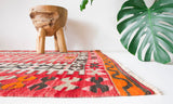 Turkish rug, vintage rug, flat weave, kilim rug, large area rug, square rug, Wild Shaman, Portland, Oregon, rug store, rug shop, local shop, bright colors, area rug, bold color