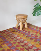 old rug, antique rug, earthy colors, faded colors, turkish rug, vintage rug, flat weave, kilim rug, large area rug, square rug, Wild Shaman, Portland, Oregon, rug store, rug shop, local shop