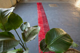 Vintage Overdyed Isparta Runner Rug in red/burgundy 1.7ftx16.9ft