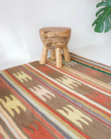 old rug, antique rug, earthy colors, faded colors, Turkish rug, vintage rug, flat weave, kilim rug, large area rug, square rug, Wild Shaman, Portland, Oregon, rug store, rug shop, local shop