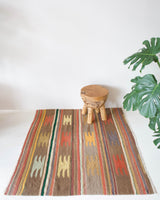 old rug, antique rug, earthy colors, faded colors, Turkish rug, vintage rug, flat weave, kilim rug, large area rug, square rug, Wild Shaman, Portland, Oregon, rug store, rug shop, local shop