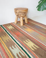 old rug, antique rug, earthy colors, faded colors, Turkish rug, vintage rug, flat weave, kilim rug, large area rug, square rug, Wild Shaman, Portland, Oregon, rug store, rug shop, local shop