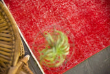 Vintage Overdyed Isparta Runner Rug in red 2.6ftx16.8ft
