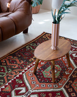 Vintage kilim rug in living room setting, bright colors, wild shaman, soft rug, bold color, Portland, Oregon, rug store, rug shop, local shop, vintage rug, modern kilim, warm colors