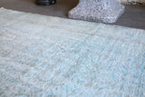 Vintage Overdyed Isparta Rug in Ice Blue 6ftx9ft