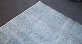 Vintage Overdyed Isparta Rug in Ice Blue 6ftx9ft