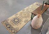 Vintage Demirci Runner Rug 2.11ftx11.7ft