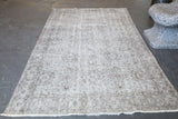 Vintage Overdyed Isparta Rug in Light Gray 5.8ftx8.7ft