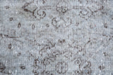 Vintage Overdyed Isparta Rug in Light Gray 5.8ftx8.7ft