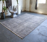 Vintage Overdyed Isparta Rug in Silver 6.9ftx9.7ft