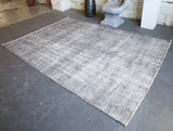 Vintage Overdyed Isparta Rug in Silver 6.9ftx9.7ft