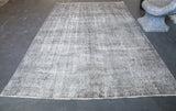 Vintage Overdyed Isparta Rug in Silver 6.9ftx9.7ft