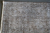 Vintage Overdyed Isparta Rug in Silver 6.9ftx9.7ft