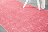Vintage Overdyed Isparta Runner Rug in pink 2.6ftx13.3ft