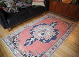 Vintage Faded Anatolian Turkish Rug