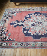 Vintage Faded Anatolian Turkish Rug