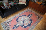 Vintage Faded Anatolian Turkish Rug
