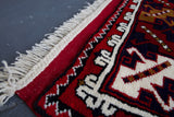 old rug, antique rug, Turkish rug, Portland, Oregon, rug store, rug shop, local shop, bright colors, wild shaman, large rug, area rug, red rug, bold color, burgundy, dark red