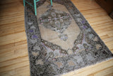 Old Faded Anatolian Turkish Rug 3.3x5.5ft