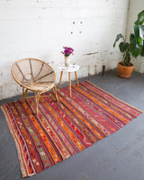 old rug, antique rug, earthy colors, faded colors, Turkish rug, vintage rug, flat weave, kilim rug, large area rug, square rug, Wild Shaman, Portland, Oregon, rug store, rug shop, local shop