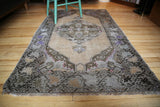 Old Faded Anatolian Turkish Rug 3.3x5.5ft