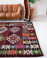 Turkish rug, vintage rug, flat weave, kilim rug, large area rug, square rug, Wild Shaman, Portland, Oregon, rug store, rug shop, local shop,  bright colors, area rug, bold color