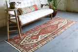 Old Kurdish Hakkari Kilim Runner 2.9ftx8.2ft