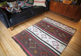 Vintage Maras Cicim Kilim 4.4ftx5.10ft