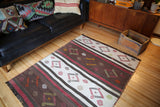 Vintage Maras Cicim Kilim 4.4ftx5.10ft